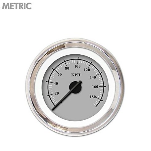 Aurora Instruments 4875 Omega Gray Tachometer Gauge (Black Modern Needles Chrome Trim Rings Style, 1개