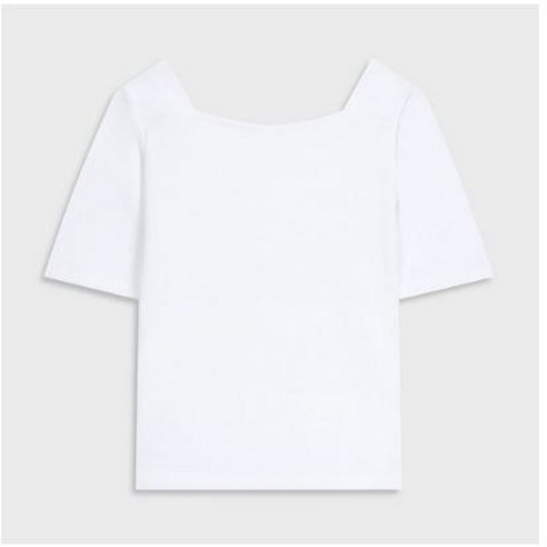 미쏘 여성용 스퀘어넥 반팔 티셔츠