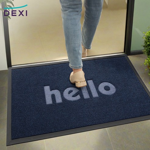 DEXI 1개 바닥 출입구 발판 매트 웰컴 현관 미끄럼방지 업소용 발매트 도어매트 45*75cm, Blue