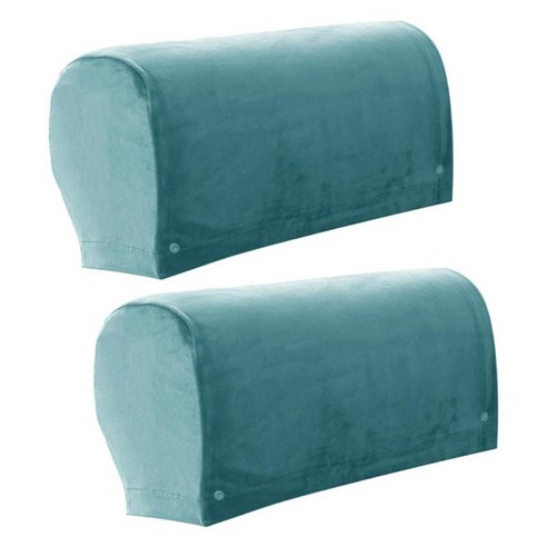벨벳 소파 팔걸이 커버 팔걸이 단단한 의자 소파 슬립 커버 핀 포함, 푸른, 폴리 에스터