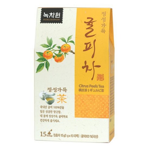 [녹차원] 국내산귤피차 15티백, 4개