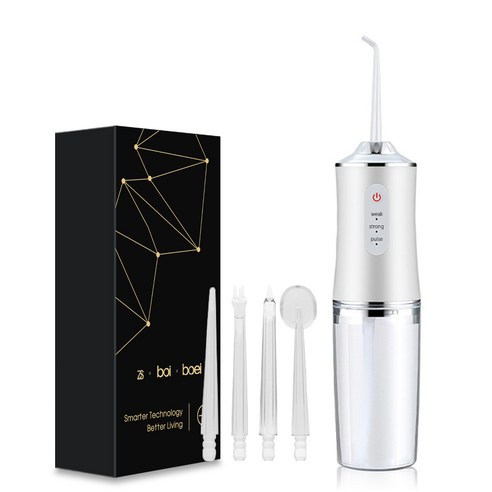 240ml 휴대용 물 치실 4 제트 팁 3 충전식 모드 구강 세정기 틀니용 교정 임플란트, 7D101-1