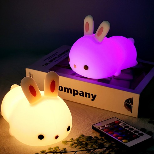 JJBB 말랑터치 LED 실리콘 무드등 취침등 수면등 수유등 (멀티컬러/충전식/리모컨포함), 퓨어 캣(고양이)