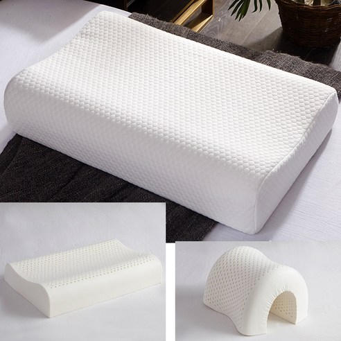 라텍스 베개 태국 수입 자궁 경부 척추 보호, 【2개장】물 큐브-곡선【40*60cm】