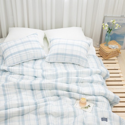 시원함의 정점, 미소양품 쿨링 냉감 프리미엄 시어서커 이불 베개 세트