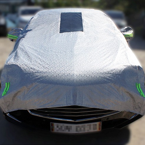 딜온 2중구조 사계절 자동차 반 커버 햇빛 성에 방지 보온보냉효과 보관파우치 증정 하프실버3호, 1개