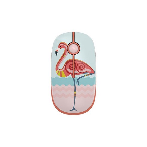 [시요] 귀여운 동물 2.4G USB 무선 마우스 게임 마우스 맥북 프로 HP 인체 공학적 마우스 노트북 PC 게이머 컴퓨터 마우스 여자 여자, Flamingo, 하나