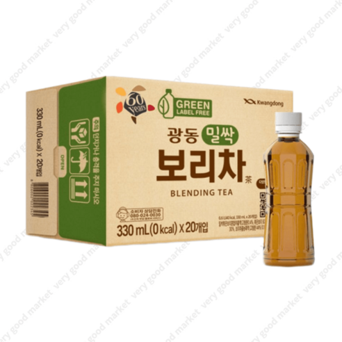 광동밀싹보리차 (무라벨) 330ml, 100개