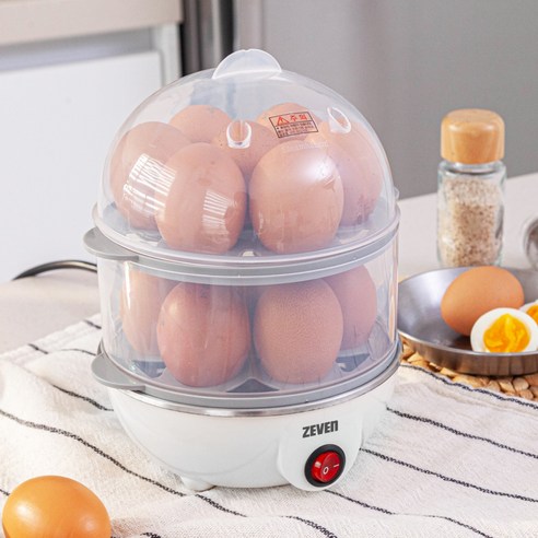 스텐 계란찜기 멀티쿠커 2단 전기 삶는기계 만두 호빵 달걀 에그 미니