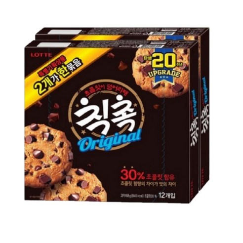 롯데제과 칙촉 오리지날 과자쿠키 24p, 168g, 2개