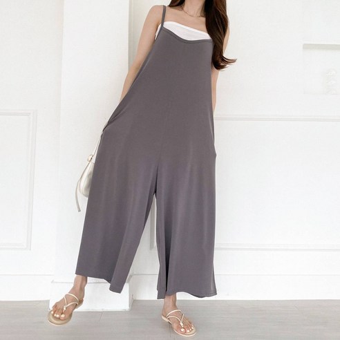 점프수트 추천 상품야나폴 와이드 점프수트 바캉스룩 (쿨소재 냉장고 바지) 제품 사진