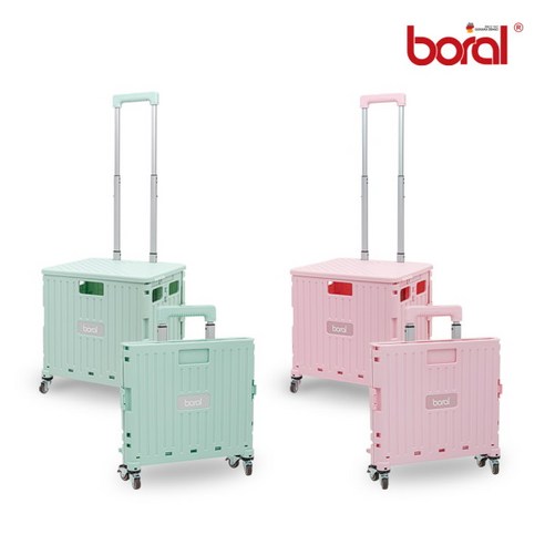 [보랄] 접이식 폴딩카트 대용량45L BR-FC1100P, 색상:핑크, 1개
