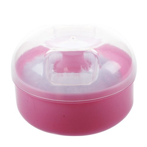 미니 휴대용 아기 부드러운 얼굴 바디 화장품 분말 퍼프 스폰지 상자 케이스 컨테이너 핑크, 하나, 분홍