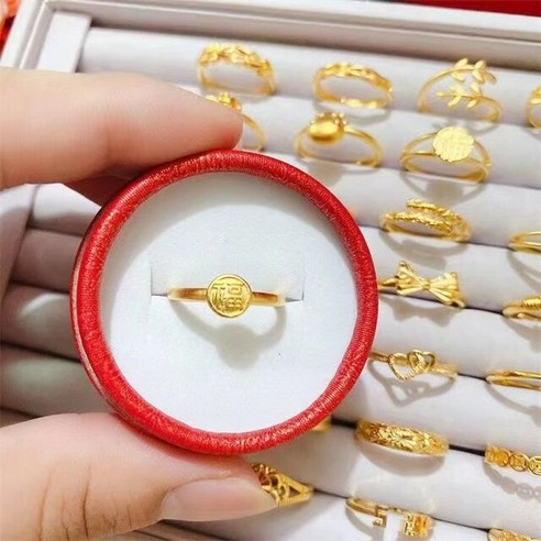쌍가락지 가락지 커플링 반지 18k 옐로우 골드