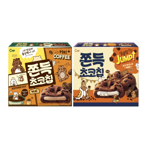 청우식품 쫀득초코칩 + 쫀득초코칩커피, 400g, 1세트 - 과자쿠키 | 쿠팡