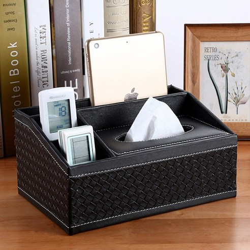 DFMEI 홈 컴퓨터 다기능 조직 상자 거실 커피 테이블 펌핑 종이 원격 제어 보관 상자 크리 에이 티브 간단한 홈, 짜임무늬, 사다리 네 칸