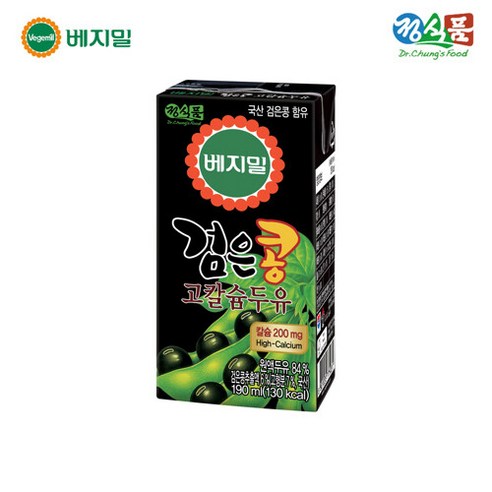 베지밀 검은콩 두유 고칼슘 190ml x 80팩, 80개