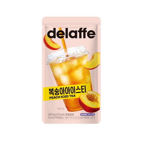 델라페 복숭아아이스티 파우치 230ml x 2개