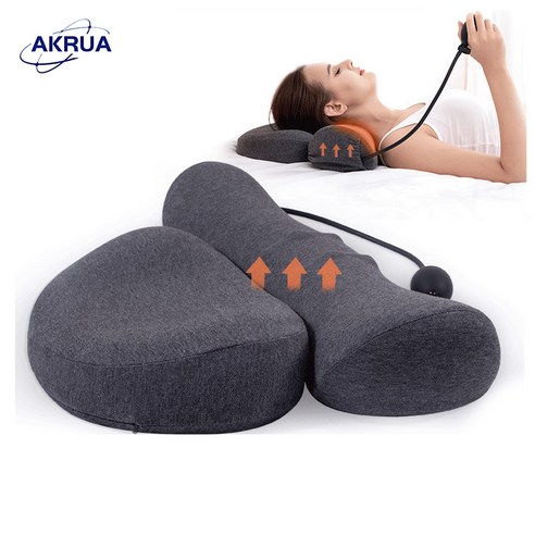 AKRUA 경추 베개 다용도 기능성 베개+허리보호 베개 2 in 1 견인 수면 베개, 진그레이