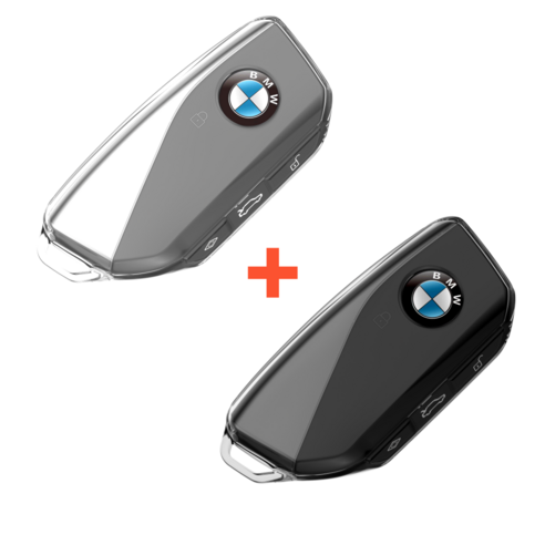 칸탐 BMW 키 케이스 투명 스마트키 키홀더 호환상품, A타입:투명+투명블랙