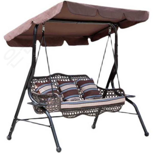 마당 그네 카페 인테리어 놀이터 주택 벤치 펜션, 고급형 레드 3인용 바구니그네