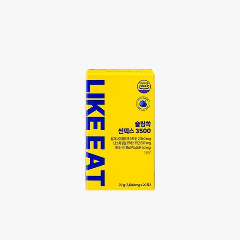 [리뉴얼] 라이킷 슬림쏙 씬덱스 3500 20일분 1개 알파CD 알파싸이클로덱스트린 난소화성말토덱스트린 콜레스테롤, 1박스, 3.5g