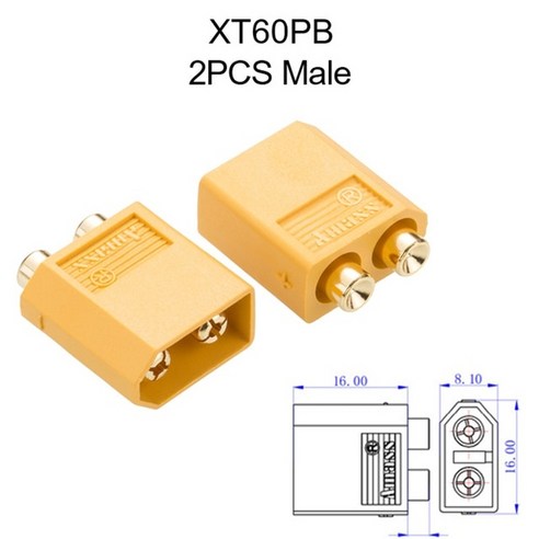 배터리 커넥터 연결 케이블 2pcs asass xt60 mr60 mt60 플러그 361, xt60pb 남성 2pcs