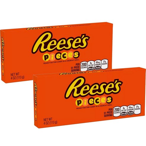 리세스 피스 피넛 버터 캔디 인 어 크런치 쉘 글루텐 프리, 113g, 2개