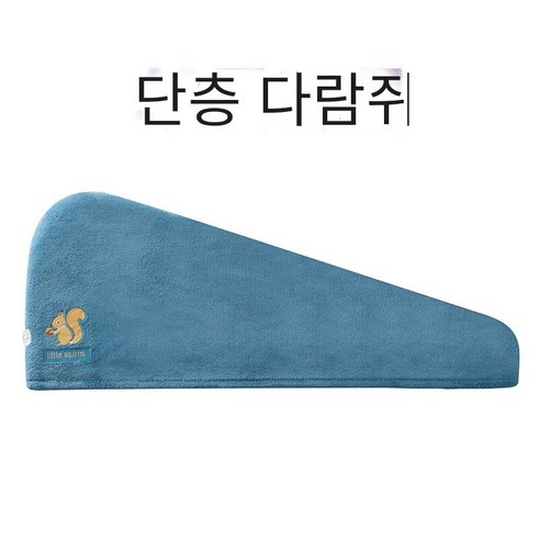 산호모 여사 두꺼운 드라이 모자 초강력 흡수 가방 스카프 이중 드라이 수건 목욕 모자 드라이 모자, 드라이 햇, 단층-청다람쥐
