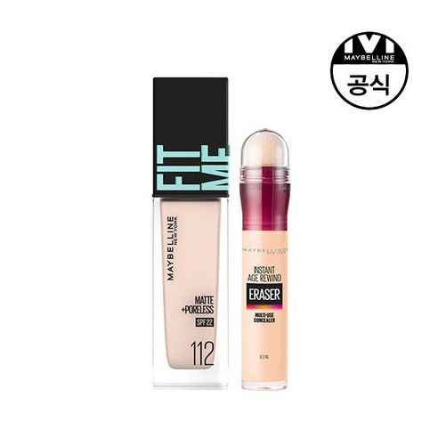 [메이블린] [ 뉴욕][기획세트]다크써클 컨실러 6ml+핏미파운데이션, 상세 설명 참조, 파운데이션 :핏미 103 페어 / 컨실러:미디엄-130호