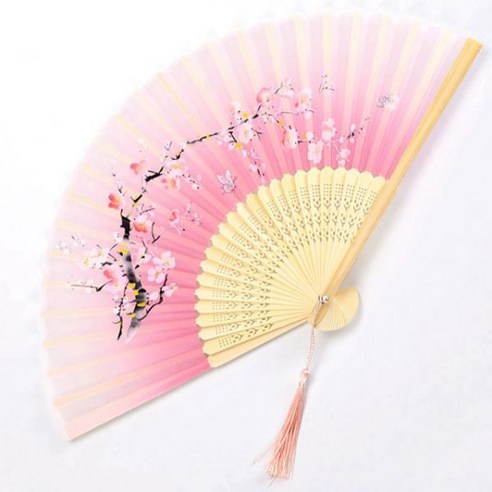 장식용 중국 일본 접이식 팬 나무 생크 클래식 댄스 태슬 우아한 여성 팬 파티 예술 공예 선물 홈 데코, Style 4