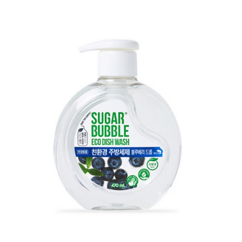 슈가버블 친환경 주방세제 블루베리 드롭, 470ml, 6개
