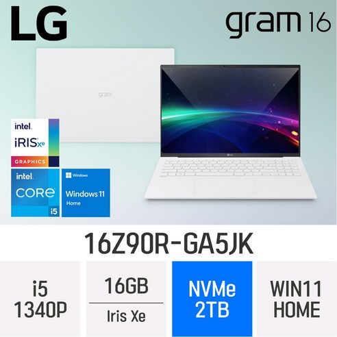 LG전자 그램16 16Z90R-GA5JK, WIN11 Home, 16GB, 512GB, W