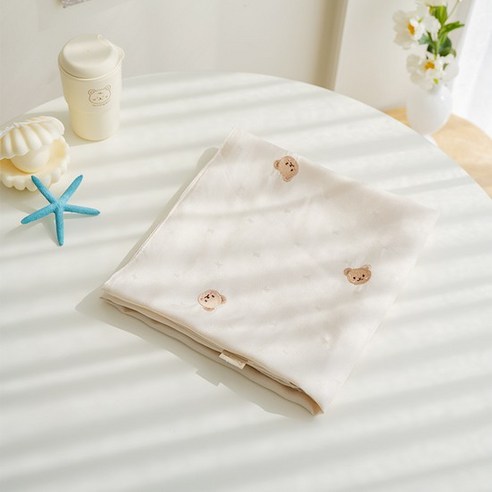 포몽드 자수 인견 아기 블랭킷 여름 겹이불, 인견블랭킷, 04.사자사장, 제품:인견블랭킷 / 선택:04.사자사장