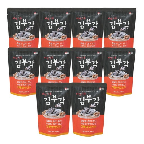 인기 버섯가루 찹쌀 김부각 5팩, 50g 인기 버섯가루 찹쌀 김부각 5팩, 50g