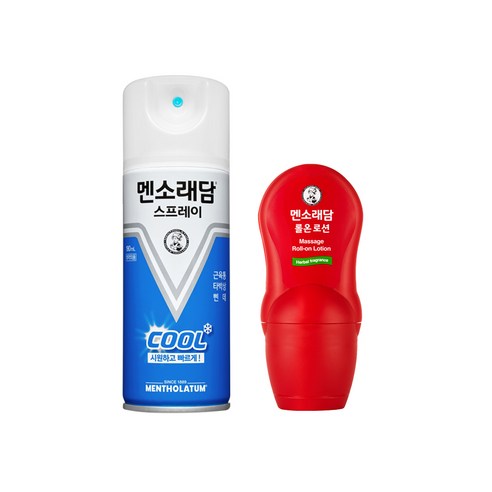 멘소래담 스프레이 파스 쿨 180ml + 마사지 핫 롤온 로션 50ml, 1개