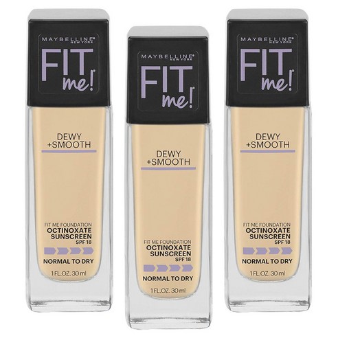메이블린 핏 미 파운데이션 듀이 + 스무스 옥티녹세이트 노멀 투 드라이 30ml, 3개, 105 Fair Ivory