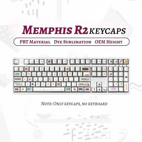 키캡 키보드 keycaps 104 pbt oem 만화 테마 게임용 식 보드 스위치, 멤피스 r2