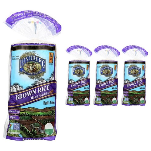 룬드버그 라이스 케이크 브라운 라이스 비건, 241g, 4개