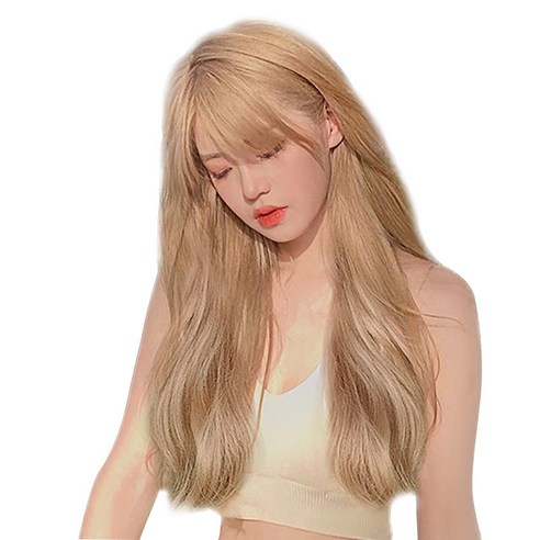 에타이피 여성 긴생머리 금발 노랑머리 골드 전체 통가발 63cm., 1개