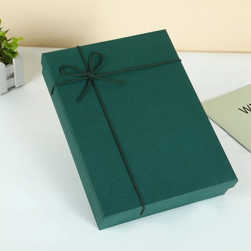 KORELAN 선물 박스 빈 박스 남성용 잉그린 선물 박스 심플한 포장 박스 생일 박스 밸런타인데이 선물 박스, 스몰 사이즈 23*15*4, 그린선물세트+그린리본