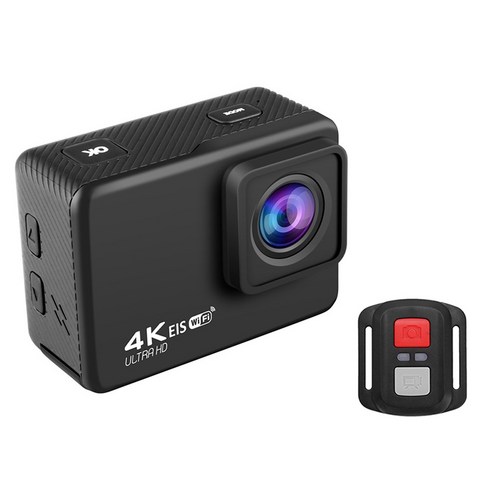 칩 4K / 60FPS EIS 수중 30m 헬멧 비디오 레코딩 카메라 스포츠 캠이있는 새로운 UHD WIFI EIS 액션 카메라, 하나, 검정