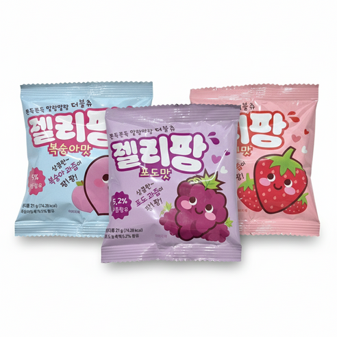 상큼한 과즙이 팡팡 3가지맛 젤리팡 대용량젤리