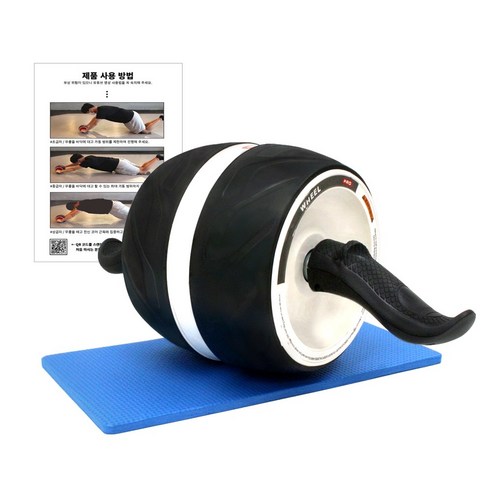 엑피트 AB슬라이드 복근운동기구 + 무릎패드, 화이트