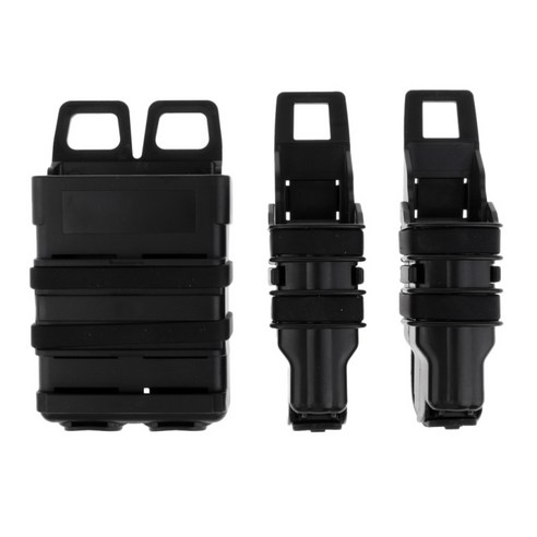 2 1 전술 Fast Mag 파우치 홀스터 세트 주머니 포켓, 블랙, 설명, ABS Plactic