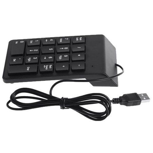 USB 숫자 키패드 노트북 데스크탑 컴퓨터용 휴대용 슬림 미니 숫자 패드, 블랙, 설명, 설명