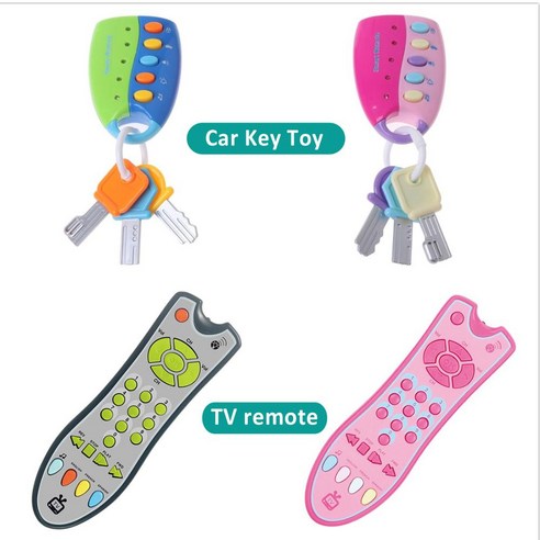 노인전동차 삼륜오토바이 용 음악 휴대폰 TV 원격 제어 자동차 키 조기 교육 완구 전기 숫자 학습 기계 선물, 6.Pink Phone