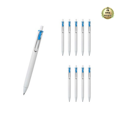 유니볼 원 중성 잉크펜 0.38mm, 스카이블루, 30개