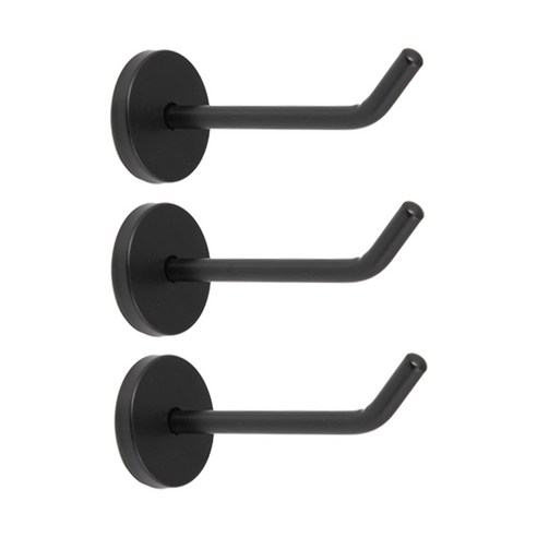 벽옷걸이 벽면 후크 돌출걸이 세트 피스고정형, 블랙 중 100mm(3개)