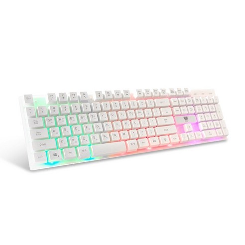 청연엠엔에스 나비 레인보우 RGB 키보드, NV143-RKB10U, 화이트, 일반형